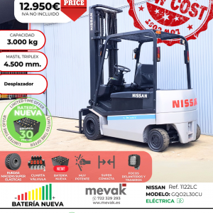 CARRETILLA ELEVADORA ELECTRICA - NISSAN BATERÍA NUEVA