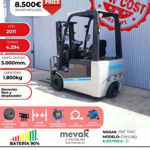 CARRETILLA ELEVADORA NISSAN OCASIÓN BATERÍA 90%