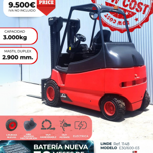 CARRETILLA ELEVADORA LINDE BATERÍA NUEVA