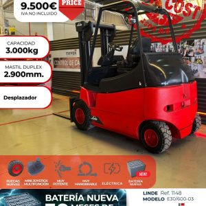 CARRETILLA ELEVADORA LINDE BATERÍA NUEVA