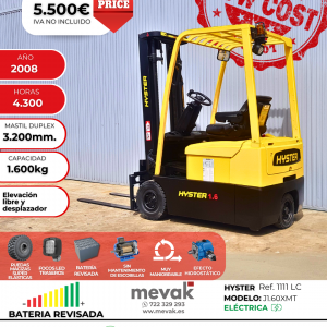 CARRETILLA ELEVADORA HYSTER SEGUNDA MANO 1600 KG