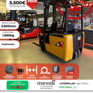 CARRETILLA ELEVADORA CATERPILLAR SEGUNDA MANO BATERÍA VERIFICADA POR LEVATIO
