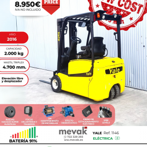 CARRETILLA ELEVADORA OCASION BATERÍA 91%