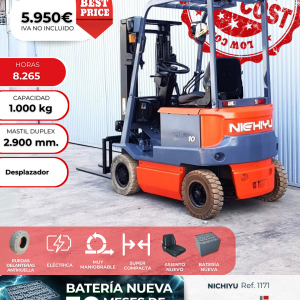 CARRETILLA ELEVADORA OCASION NICHIYU BATERÍA NUEVA