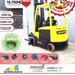 CARRETILLA ELEVADORA HYSTER BATERÍA NUEVA