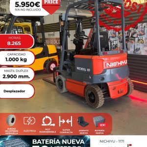 CARRETILLA ELEVADORA OCASION NICHIYU BATERÍA NUEVA