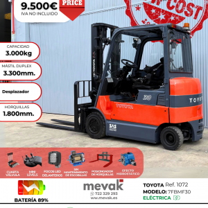 CARRETILLA ELEVADORA USADA TOYOTA BATERÍA 89%