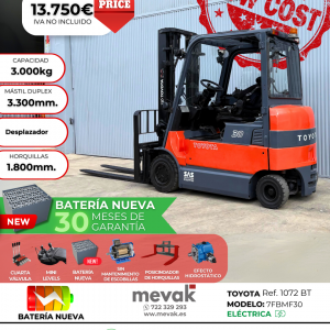 CARRETILLA ELEVADORA BATERIA NUEVA TOYOTA
