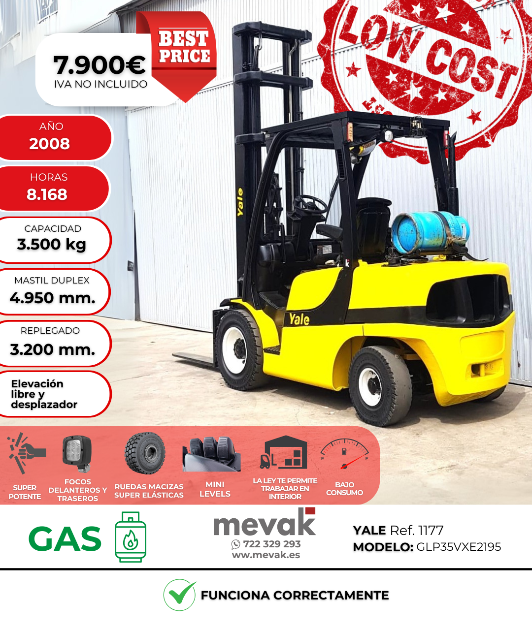 CARRETILLA ELEVADORA OCASIÓN GAS YALE