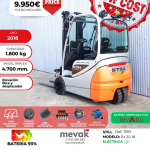CARRETILLA ELEVADORA SEMINUEVA STILL BATERÍA 93%