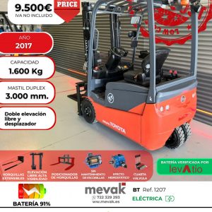 CARRETILLA ELEVADORA SEGUNDA MANO BT BATERÍA 91%