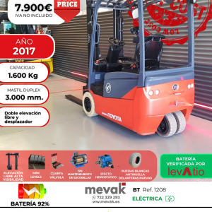 CARRETILLA ELEVADORA USADA BT BATERIA 92%