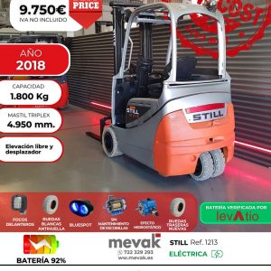 CARRETILLA ELEVADORA USADA STILL BATERIA 92%