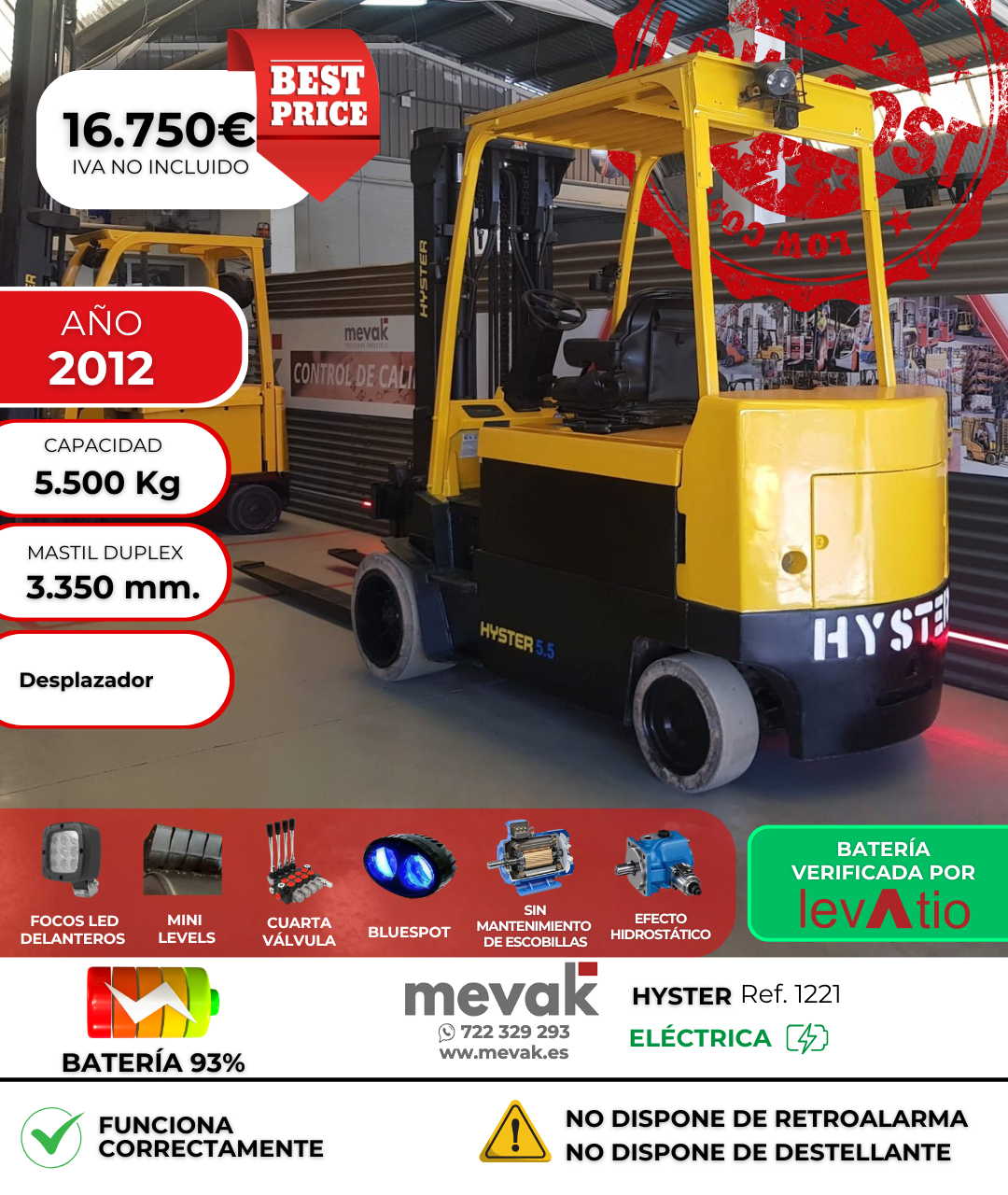 CARRETILLA ELEVADORA SEGUNDA MANO HYSTER