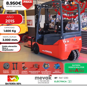 CARRETILLA ELEVADORA OCASION BT BATERÍA 93%
