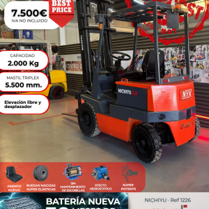CARRETILLA ELEVADORA USADA NICHIYU BATERIA NUEVA