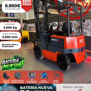 CARRETILLA ELEVADORA USADA NICHIYU BATERIA NUEVA