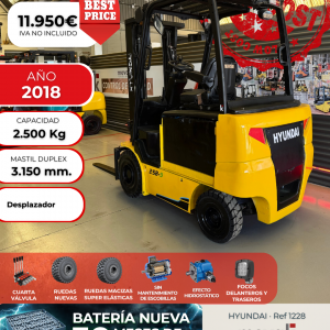 CARRETILLA ELEVADORA OCASION HYUNDAI BATERIA NUEVA