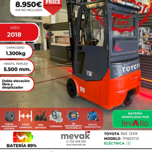 CARRETILLA ELEVADORA USADA TOYOTA BATERIA 89% VERIFICADA POR LEVATIO