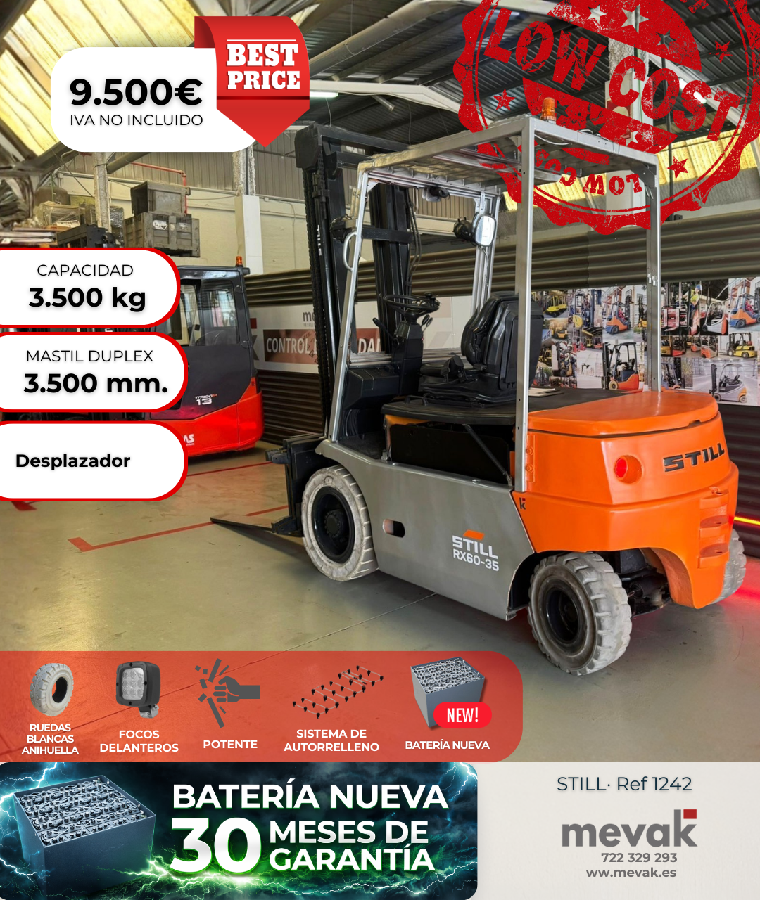 CARRETILLA ELEVADORA STILL SEGUNDA MANO BATERÍA NUEVA