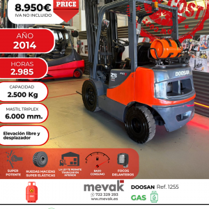 CARRETILLA ELEVADORA USADA GAS DOOSAN