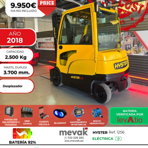 CARRETILLA ELEVADORA USADA HYSTER BATERÍA 92% VERIFICADA POR LEVATIO