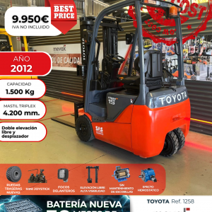 CARRETILLA ELEVADORA USADA BATERIA NUEVA TOYOTA