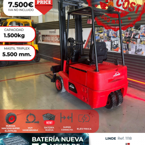 CARRETILLA ELEVADORA LINDE BATERIA NUEVA