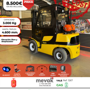 CARRETILLA ELEVADORA YALE SEGUNDA MANO GAS