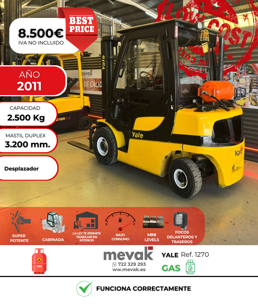 CARRETILLA ELEVADORA SEGUNDA MANO YALE GAS