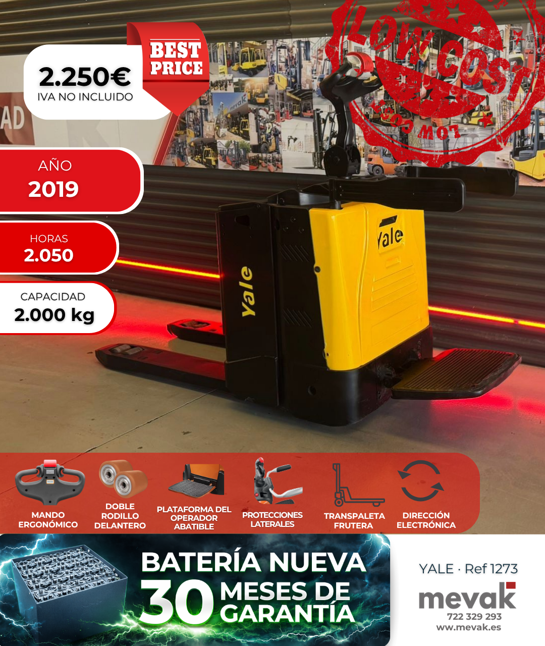 TRANSPALETA FRUTERA OCASION BATERIA NUEVA