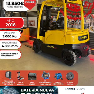 CARRETILLA ELEVADORA USADA HYSTER BATERIA NUEVA