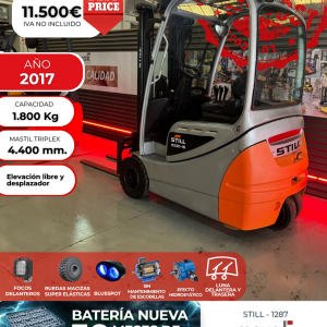 CARRETILLA ELEVADORA USADA STILL BATERÍA NUEVA