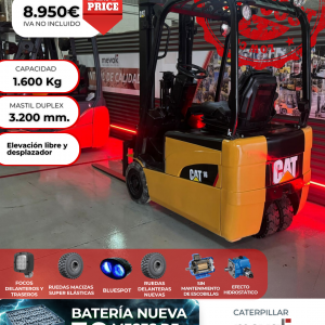 CARRETILLA ELEVADORA SEMINUEVA CATERPILLAR BATERIA NUEVA