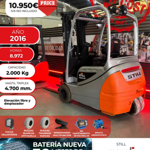 CARRETILLA ELEVADORA USADA STILL BATERIA NUEVA