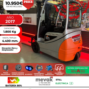 CARRETILLA ELEVADORA USADA STILL BATERÍA 90% VERIFICADA POR LEVATIO