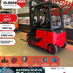 CARRETILLA ELEVADORA USADA LINDE BATERIA NUEVA