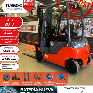 CARRETILLA ELEVADORA SEMINUEVA TOYOTA BATERIA NUEVA
