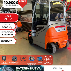CARRETILLA ELEVADORA SEMINUEVA STILL BATERIA NUEVA