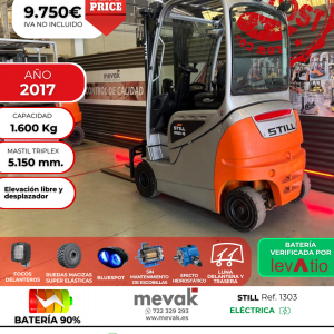 CARRETILLA ELEVADORA OCASION STILL BATERIA 90% VERIFICADA POR LEVATIO