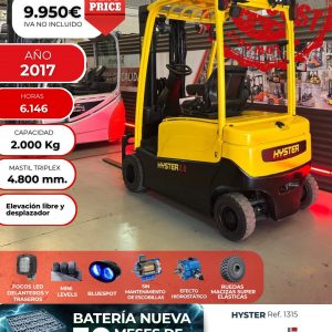 CARRETILLA ELEVADORA USADA HYSTER BATERIA NUEVA