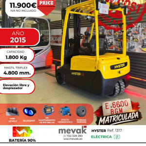 CARRETILLA ELEVADORA OCASION HYSTER MATRICULADA