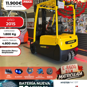 CARRETILLA ELEVADORA OCASION HYSTER MATRICULADA