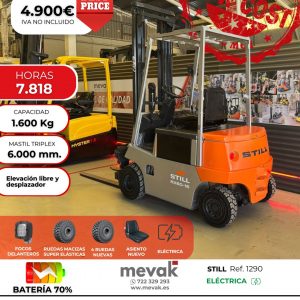 CARRETILLA ELEVADORA OCASION BATERIA 70% VERIFICADA POR LEVATIO