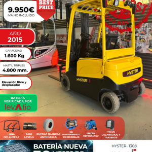 CARRETILLA ELEVADORA USADA HYSTER BATERIA NUEVA