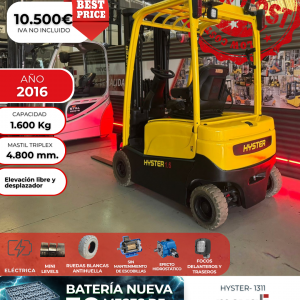 CARRETILLA ELEVADORA SEGUNDA MANO HYSTER BATERIA NUEVA