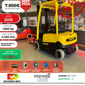 CARRETILLA ELEVADORA USADA HYSTER BATERÍA 90% VERIFICADA POR LEVATIO