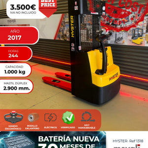 APILADOR ELÉCTRICO STACKER BATERIA NUEVA SEGUNDA MANO