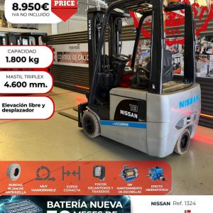 CARRETILLA ELEVADORA SEGUNDA MANO NISSAN BATERIA NUEVA