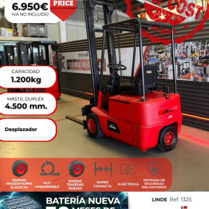 CARRETILLA ELEVADORA OCASION LINDE BATERIA NUEVA